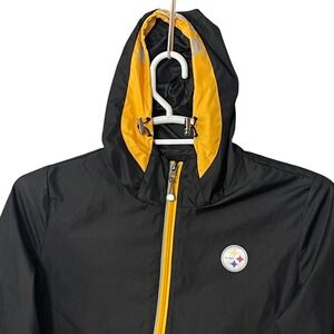 Pittsburgh‎ Steelers G-III Women's Black Rain Jacket Hooded Medium Full Zip NFL